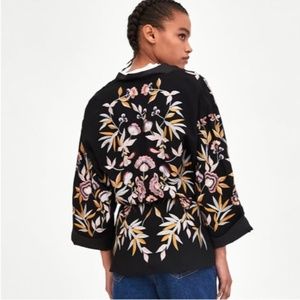NEW! Embroidered Floral Kimono ZARA